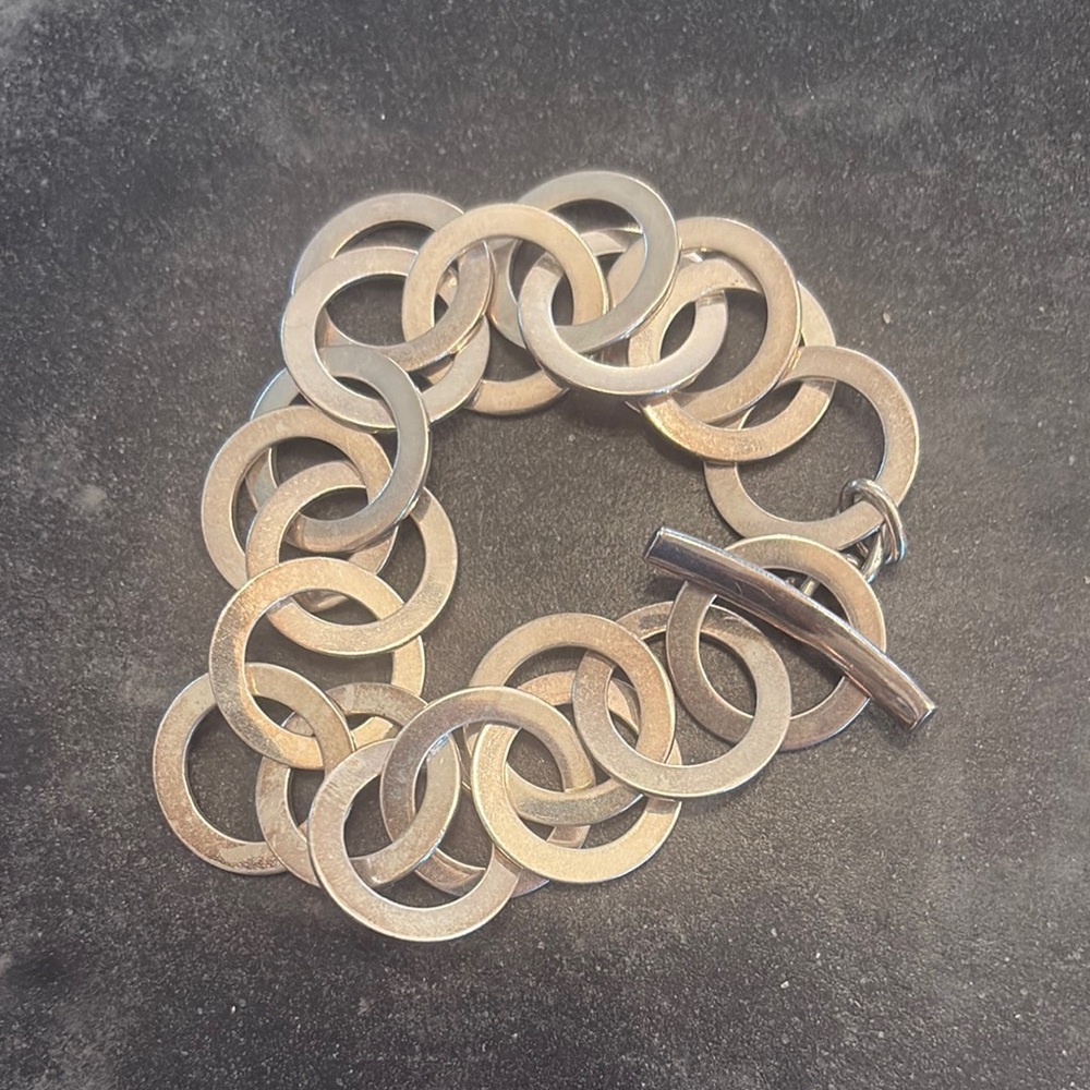 Silver Circle Link Bracelet